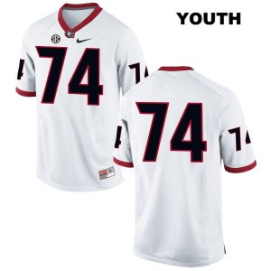 Youth Georgia Bulldogs NCAA #74 Ben Cleveland Nike Stitched White Authentic No Name College Football Jersey BXH8254VZ